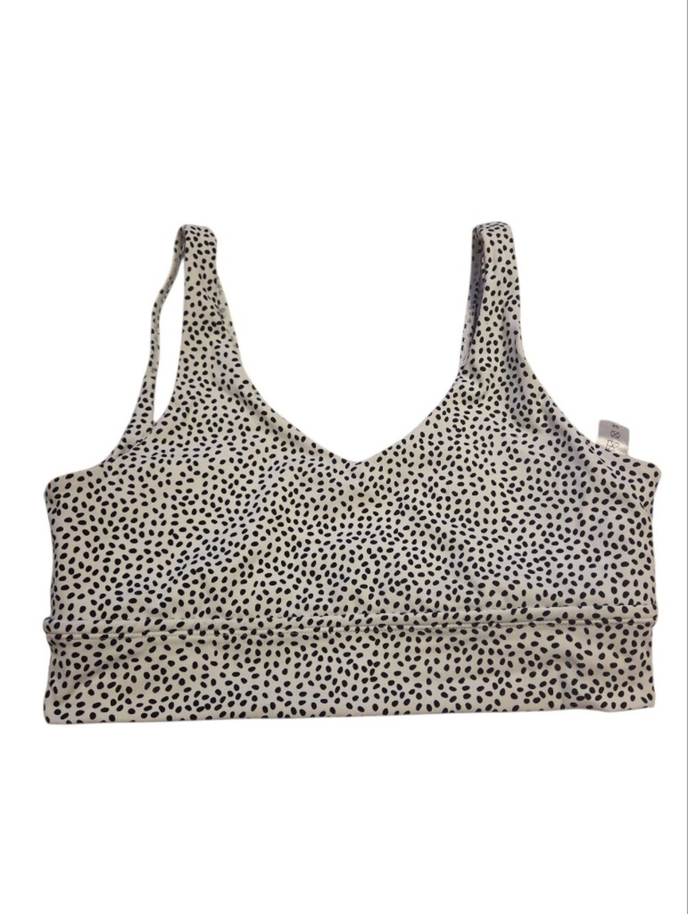 White Black Speckle Sports Bra Bossy Print Dupe